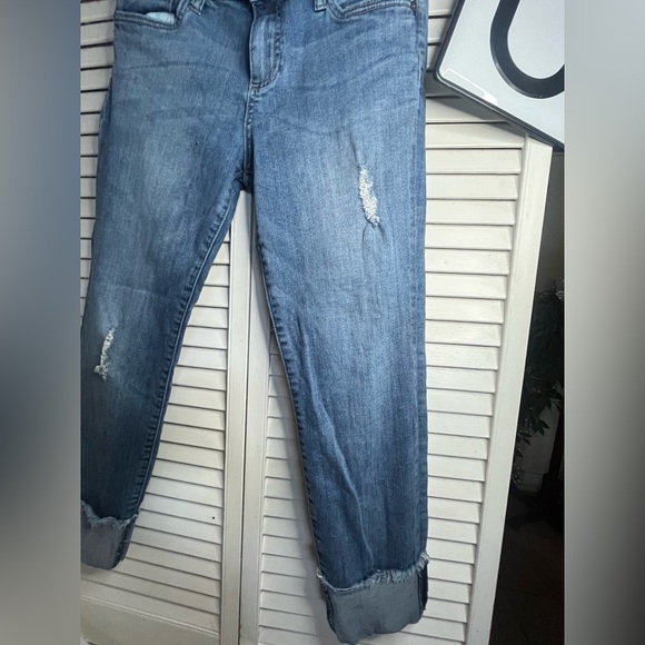 KUT FROM THE KLOTH Light Blue Distressed Cropped Jeans - Picture 3 of 16